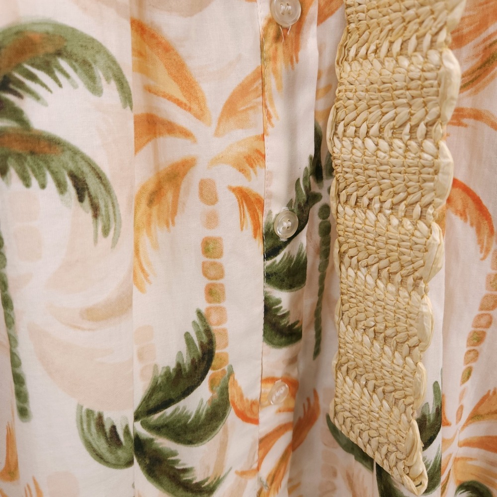 Taylor Printed Taffeta Belt Sleeveless Tropic Fit & Flare Dress Womens Size 12 - Picture 7 of 12